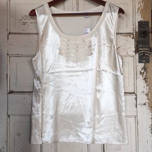NWT Chico’s Pleated Shell Top in Antique Ivory